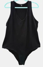 Ambiance Bodysuit Women's Black Racer Back Black Size 2X Snap Closure Pre-Owned
