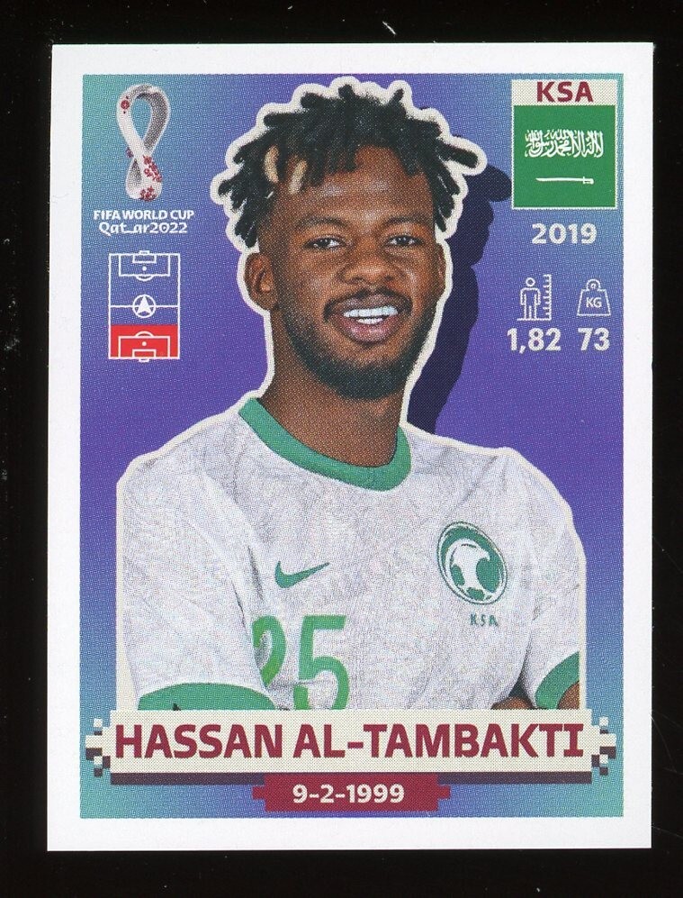 2022 Fifa World Cup Panini Sticker Qatar HASSAN AL-TAMBAKTI Saudi Arabia 10