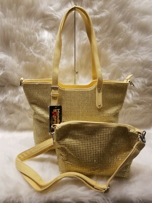 YELLOW BLING SHOPPER TOTE SET