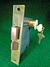 SAGER #584 DOUBLE THUMB ENTRY MORTISE LOCK FULLY RESTORED   (15154-15)
