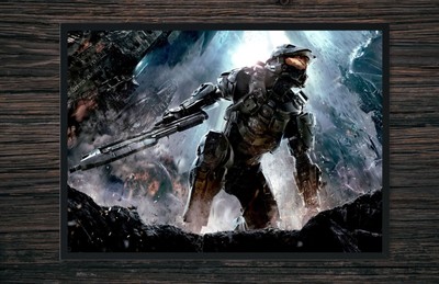 Master Chief Epic Landing Poster - Halo-inspiriertes Wandbild für Gamer