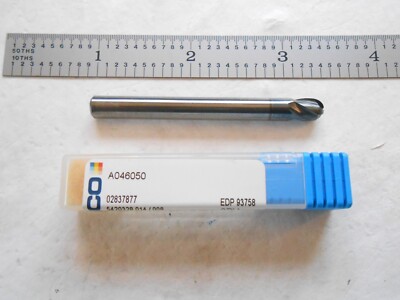 NEW SECO 6MM DIA. X 8MM LOC X 60MM OAL 4FL. C.C. SOLID CARBIDE H.P. BALL ENDMILL