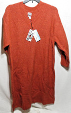 Future Collective Rust Long Sleeve Midi Sweater Dress Ribbed Knit Women's 2X