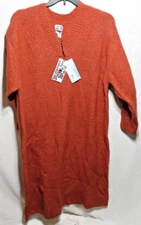 Future Collective Rust Long Sleeve Midi Sweater Dress Ribbed Knit Women's 2X