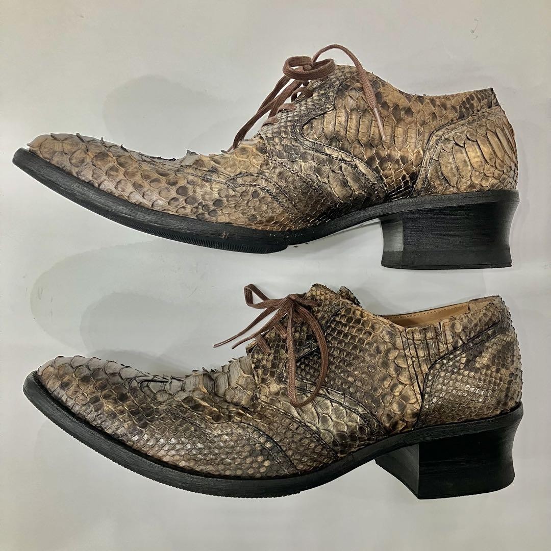 受注生産 alfredoBANNISTER SNAKE HEEL SHOES Alfredobannister Men's Snake Leather Heel Shoes Size 9.5 US