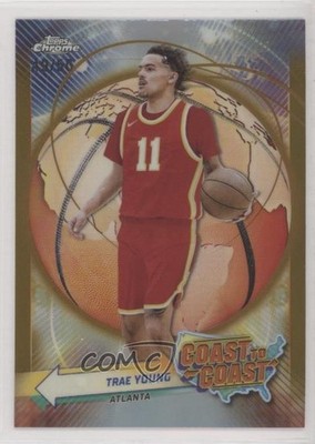 2023-24 Topps Chrome Coast to Coast Gold Refractor 49/50 Trae Young #CC-1 16m5
