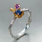 Handmade Blue Sapphire Ring 925 Sterling Silver Size 7 /R462905