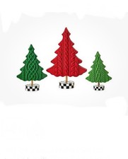 Mackenzie Childs Lot de 3 cosy Noël tricot câble (motif pull) arbres