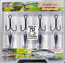 RuckZuck-K&ouml;derfisch-System STANDARD DOPPELHAKEN BOX 7D  "In 2 Sekunden montiert"