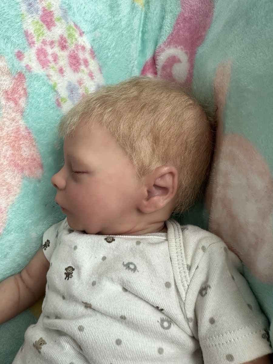 Ooak Realborn Leif Baby Boy Reborn Doll, Rooted Blonde Hair