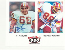 Washington Redskins Joe Jacoby & Rick Walker dual autographed 
