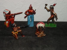 Lot of 5 Johillco Lead Toy American Indian Figures #6