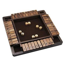 Wooden Shut The Box Dice Game, Classics Tabletop Version and Pub 4 Players