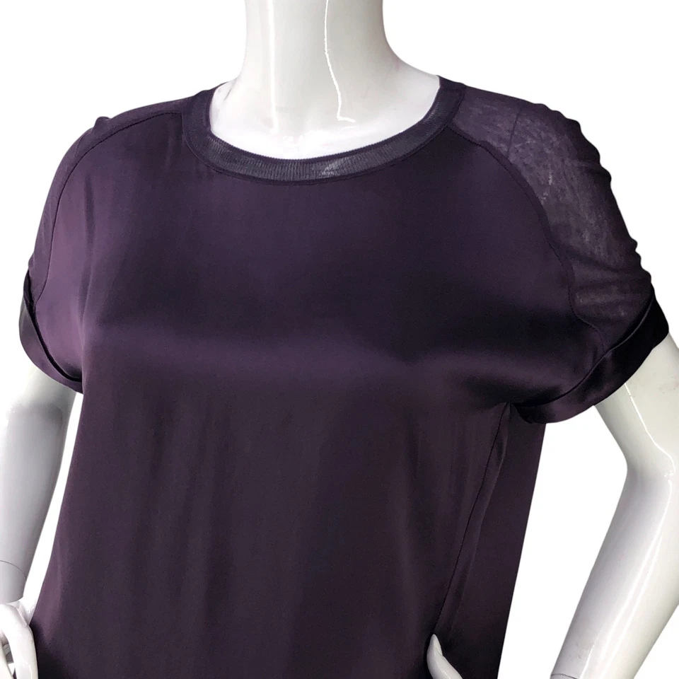 Camiseta túnica Vince para mujer talla XS seda medios mixtos modal cachemir rayón púrpura Foto 2 de 4