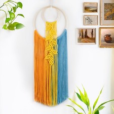 Boho Macrame Wall Hanging, Colorful Tapestry Wall Hanging Decor Handmade Yarn...