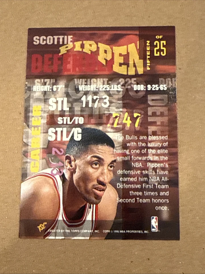 1994-95 Topps Stadium Club - Super Skills Scottie Pippen #15 NM - Mint #PNCARDS - Image 2 of 2