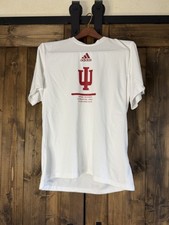 Indiana Hoosiers NCAA Adidas Men's White "Phrase Hat" Climalite T-Shirt Med