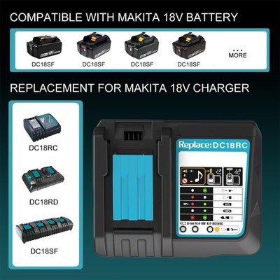 Energup 18V Oplader DC18SF voor Makita Oplader Compatibel met Makita 14