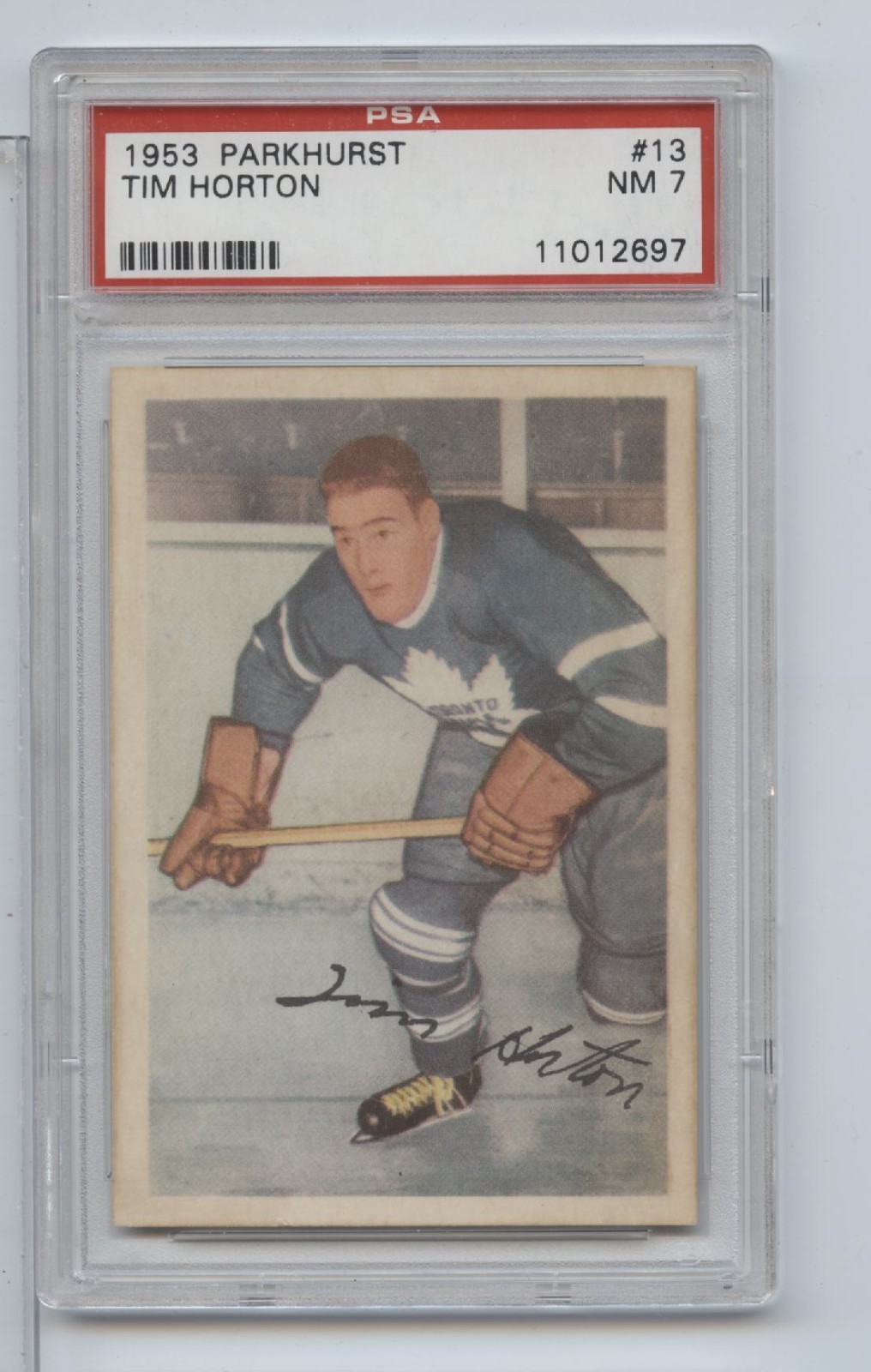 1953 Parkhurst Tim Horton #13 PSA 7
