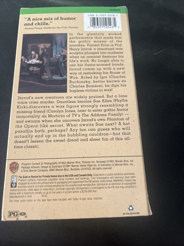  House of Wax VHS 1953 1991 Video Tape Vincent Price Horror Movie - Picture 2 of 5