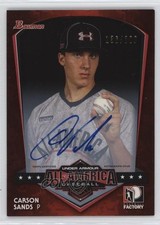2015 Bowman AFLAC/Under Armour All-American Game /200 Carson Sands #15 Auto 0v0