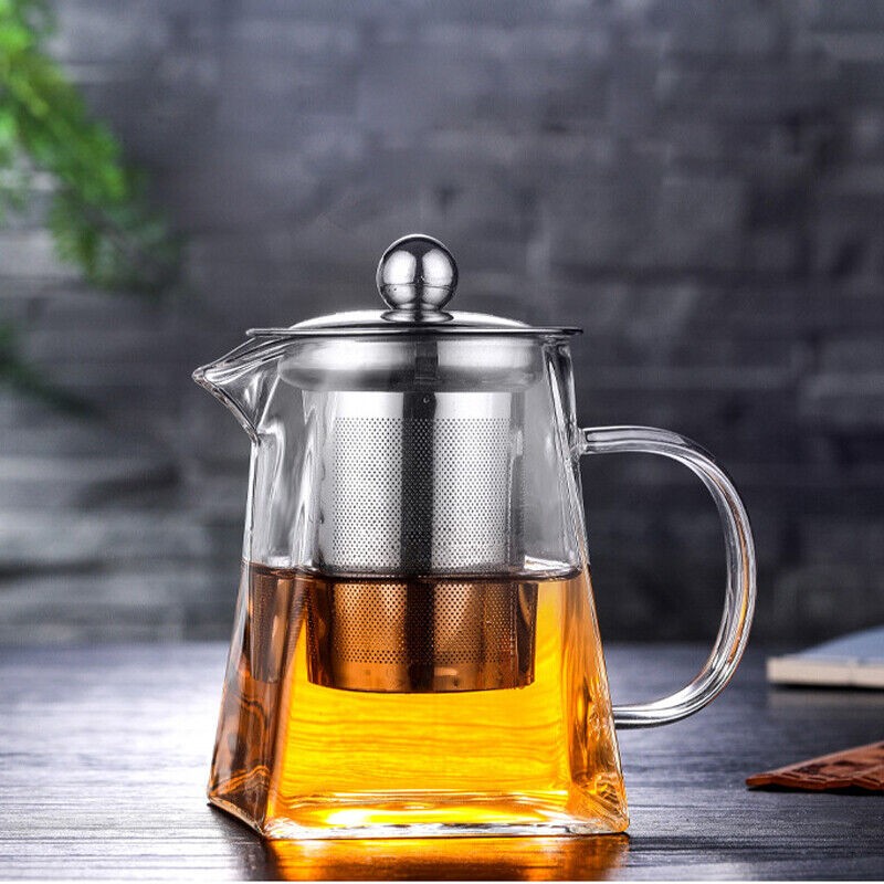 Heat Resistant Glass Teapot With Stainless Steel Infuser Tea Pot ...