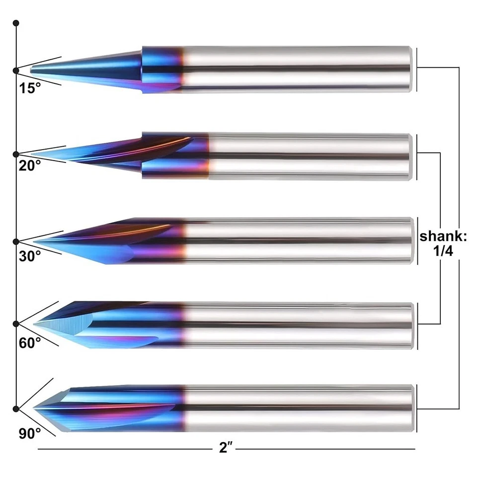 Router Bit 15 Degree 90 Degree V Groove with For Nano Coating for Wood Use - Image 4 of 4