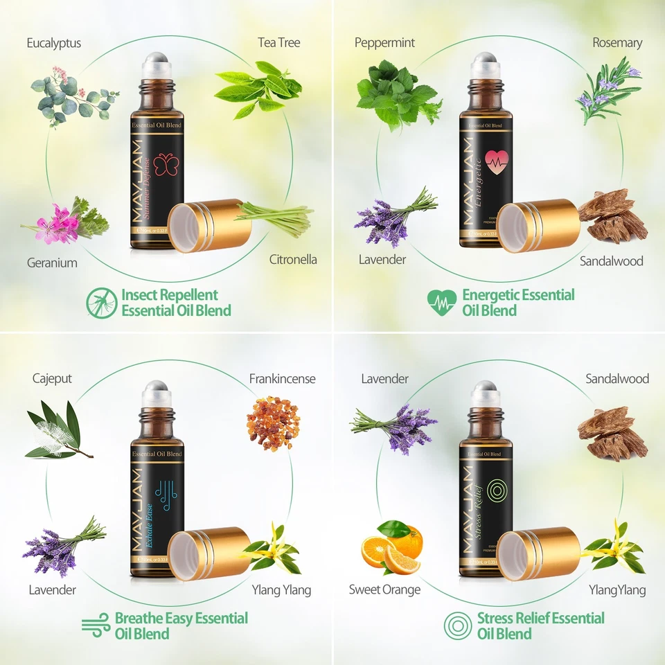 MAYJAM 28Pcs Essential Oils Set w/ Blends Aromatherapy Gift for Diffuser Massage - Image 4 of 4