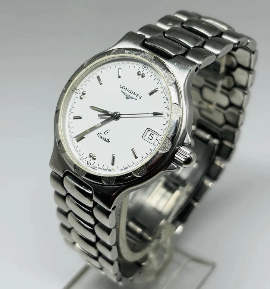 Vintage LONGINES Conquest Li L1.621.4 Swiss Quartz Watch White Dial Men's Date - Image 2 of 4