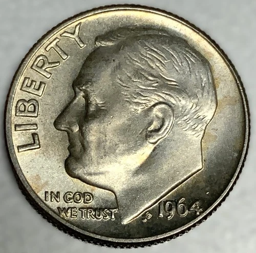 1964-P Roosevelt Dime - Circulated Condition - 90% Silver - US Coin - 3206