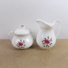 Royal Doulton Sweetheart Rose Creamer & Sugar Bowl VGC Bone China England