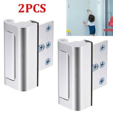 2Pcs Home Security Door Reinforcement Safety Latch Front Doors Silver Lock AU