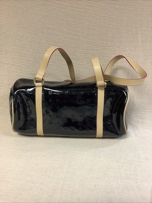 Arcadia Black Patent Leather Made in Italy Purse