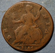 Great Britain 1/2 Penny 1746 George II KM# 579.2