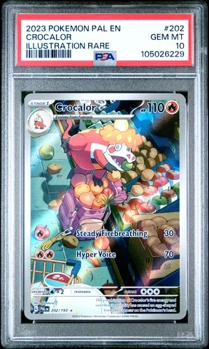 2023 POKEMON PAL EN-PALDEA EVOLVED ILLUSTRATION RARE #202 CROCALOR PSA 10
