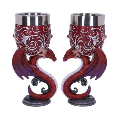 Nemesis Now Dragons Devotion Zwillingsdrachenherz 2er Set Kelche