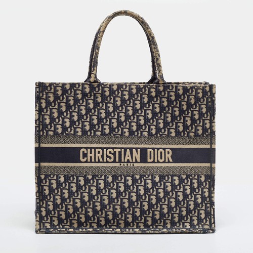 Dior Book Large Navy Blue Oblique Canvas Tote