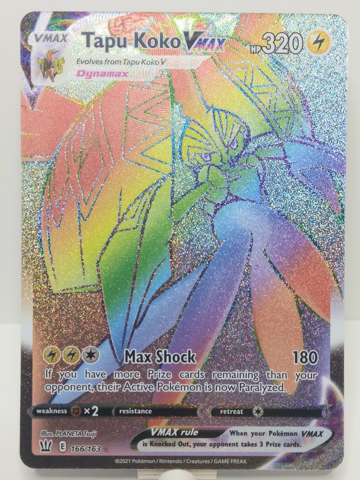 Tapu Koko VMAX (Secret) 166/163 Swsh05: Battle Styles Rainbow Rare NM