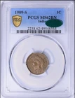 1909-S Indian Head Cent PCGS MS62 BN CAC  US Penny *Key Date*
