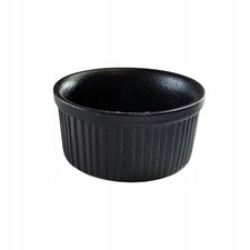 Keramik Muffinform Ø 10cm Schwarz, Creme Brûlée Schale, Servierschale