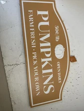 Pumpkin Fall Harvest Farmhouse Rustic Primitive Sign Country Home Décor