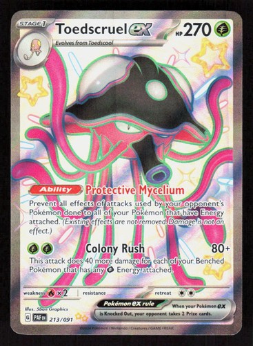 Pokemon Toedscruel ex 213/091 Holo Shiny Ultra Rare Paldean Fates (NM)