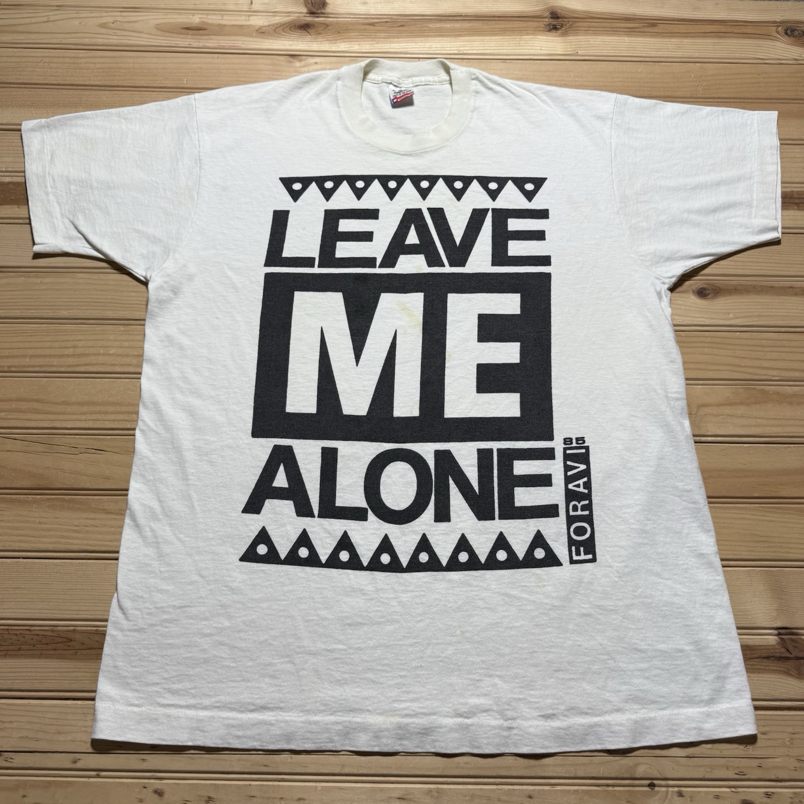 Vintage 1985 Leave Me Alone Foravi Graphic T Shirt Men's XL Rare Made In USA