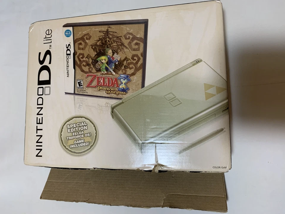 Boite Bundle Nintendo DS Lite Zelda Phantom Hourglass Gold Limited Edition UK - Photo 2/4