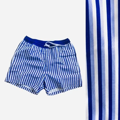 Short de bain homme Une Paire deux coups à rayures bleu et blanc  - Photo 1/4