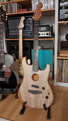 Gitarre Fender AM Acoustasonic Strat TSBL Transparent Sonic Blue