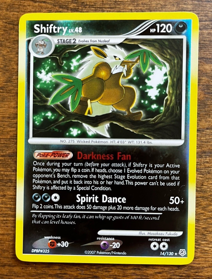 Pokemon TCG SHIFTRY 14/130 HOLOFOIL Diamond & Pearl (2007) NM Free Shipping.