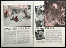 “Packing Drama in the Films” 1938 SFX article 20th Century Fox “In Old Chicago"+