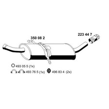 ERNST Mittelschalldämpfer Schalldämpfer für Mercedes-Benz B-Klasse W245 350082