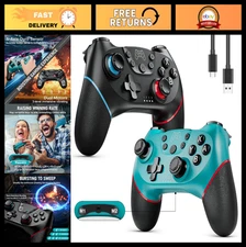 Wireless Pro Controller for Switch 2/Lite/OLED - 2 Pack, Mappable Buttons, Motio